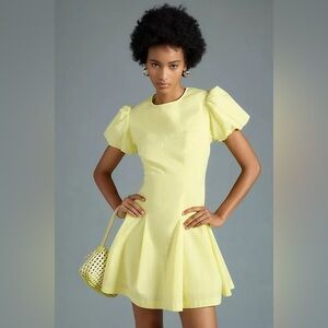 Maeve butter Yellow Puff Sleeve Dress